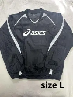 asics ピステ 黒 Vネック　Lサイズ