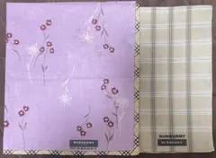 BURBERRY ハンカチ 2枚セット 花柄 チェック柄