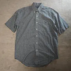 90s〜 BRAIRE Ralph Lauren 半袖チェックシャツ 薄手 黒