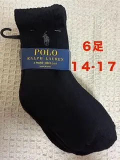 【6足組】ポロラルフローレン 靴下 クルーネック黒
