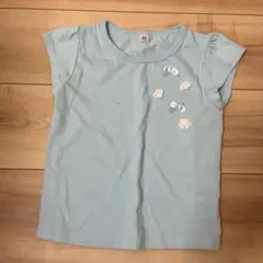 水色リボン刺繍Tシャツ 110