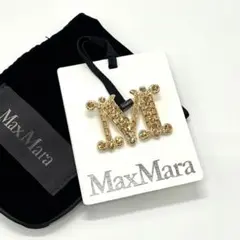 MaxMara M字型ブローチ マックスマーラ M字型クリスタルブローチ - メルカリ