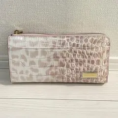 【新品未使用】LEATHER CRYSTAL クロコダイル長財布 ピンク