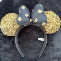 東京ディズニーリゾート ミニー カチューシャ スパンコール ゴールド 水玉