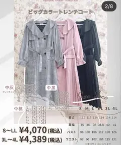 【melume】ビッグカラートレンチコート(チェック)【しまむら】