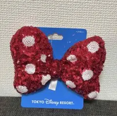 ディズニー ミニー リボン ヘアゴム ドット柄 リボン キラキラ 赤