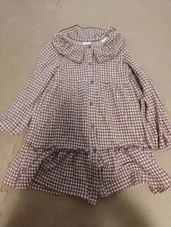 ZARA チェック柄 長袖ワンピース 5-6歳