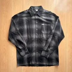 CalTop オンブレチェック ネルシャツ ブラックチャコール