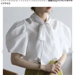 BONJOUR SAGAN 前後2wayハイネックボウタイブラウス