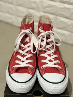 【美品】コンバース ハイカットスニーカー 赤 24.5cm オールスター 箱無し