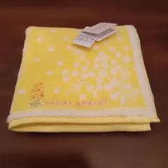 【新品】ローラアシュレイ ミモザ柄 刺繍入 タオルハンカチ
