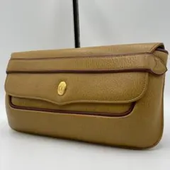 良品 Cartier クラッチバッグ レザー カーキ マストライン