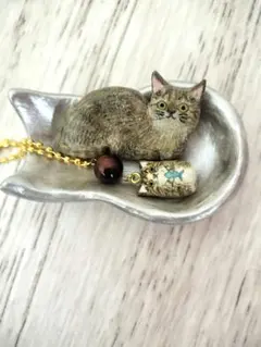 キジトラSET♡お箸置き・天然石付きチャーム・猫皿の3点set♡のサムネイル