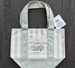[新品未使用]Trader Joe's ミニトートバッグ　ストライプ　グリーン
