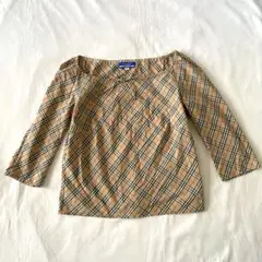 極美品✨バーバリー 薄手 七分袖 リボン ノバチェック柄 ベージュ カットソー