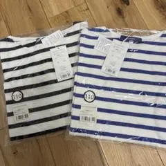 OMNES 長袖　Tシャツ　ボーダー　110 ブルー　ブラック