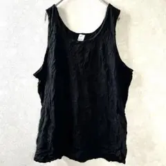 ブラック タンクトップ【F】 ノースリーブ トップス 大人カジュアル グランジ
