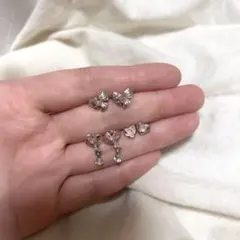 レディース ピアス まとめ売り 3点セット ハート リボン