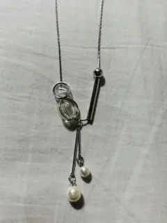 ★新品未着用★ロングネックレス シルバー パール