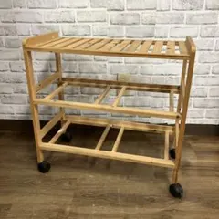 起立木工 電話台・花台・キャスター付き、2台セット、幅45cm Used