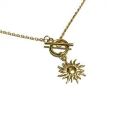 ステンレス マンテル チョーカー ネックレス ゴールド 太陽 #2