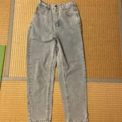ライトブルーデニム ハイウエスト ストレートレッグ　Sサイズ