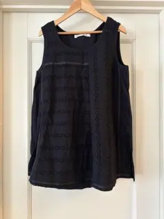 as know as de baseブラックレースノースリーブチュニック