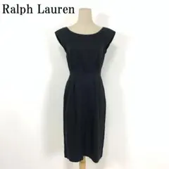 LA7348 ラルフローレン 麻100％ ノースリーブワンピース ブラック 9