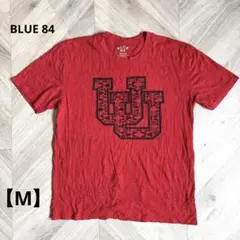 BLUE 84 レッド Uロゴ Tシャツ 【M】　赤　プリント　古着　ビンテージ