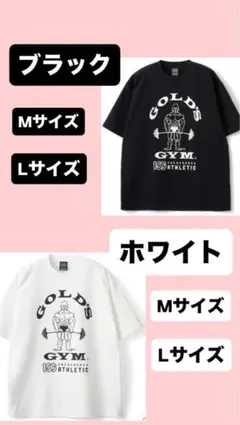 GOLD'S GYM×ONEHUNDRED ATHLETIC T 白黒 M/L