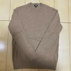 ユニクロ　カシミヤ100% セーター　クルーネック　ベージュ　L