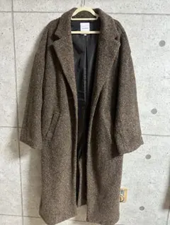 秋冬LEPSIM大人カジュアル長袖ロングコートジャケットブラウン古着