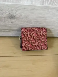COACH コーチ 二つ折り財布 コンパクトウォレット ピンク 総柄