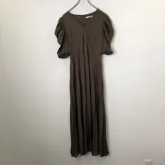 R00608 SNIDEL レディース 半袖ワンピース ブラウン Sサイズ