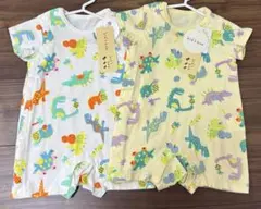 kids zoo 恐竜柄ロンパース 70 ２枚セット