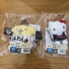 サンリオ侍ジャパンタイトーくじD賞カラビナ付きマスコット ポムポムプリン キティ