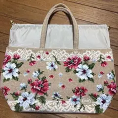 出品明日まで FEILER 花柄バッグ ベージュ