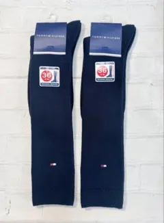 トミーヒルフィガー36cm丈スクールソックスハイソックスネイビー2足セット新品
