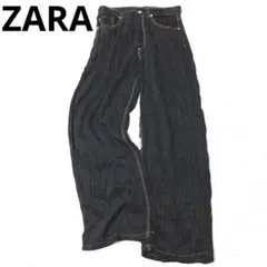 ザラ　ジーンズ　デニム　Gパン　ボトムス　美脚　ブラック　美シルエット