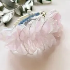 エレガント　チュールリボン　スマホストラップ　バッグチャーム　キーホルダー