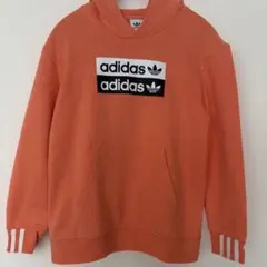 アディダスオリジナルス　150cm オレンジパーカー　キッズ　裏起毛
