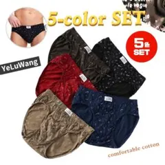 ブリーフ パンツ メンズ S 綿 セット 5枚 柄 プリント まとめ買い