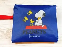 スヌーピー PEANUTS 保冷保温 エコバッグ 折りたたみ 新品　ブルー