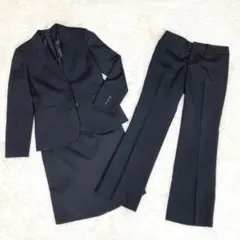 LE MUESレディーススーツ　ジャケット×パンツ×スカート　黒　ウォッシャブル