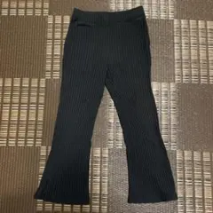 UNIQLO キッズ GIRLS リブフレア レギンスパンツ 【120】 黒