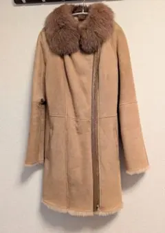 【美品】羊皮ムートンハーフコート
