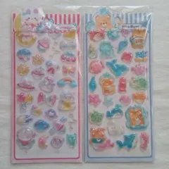 ぷっくり立体シール 宇宙 海の生き物