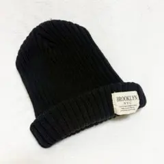 ブルックリンエヌワイシー リブニット帽 ブラック ユニセックス