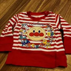 アンパンマン トレーナー 赤と白ストライプ 90cm