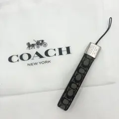 ✨美品✨コーチ　シグネチャー　携帯ストラップ　バッグチャーム　キャンバス×レザー
